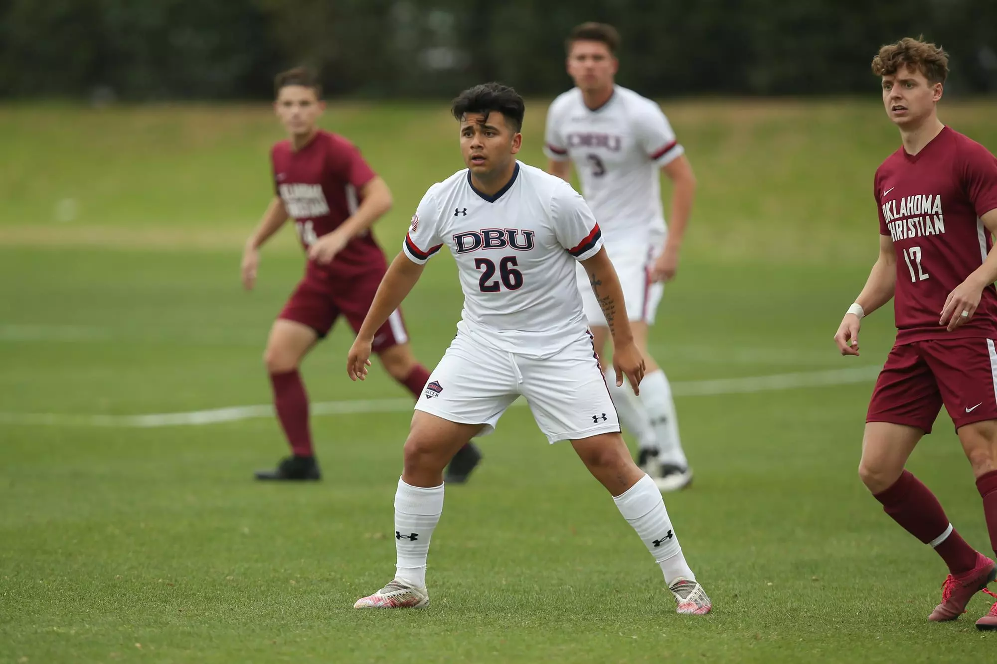 Carlos Lara playing in a Dallas Baptist University match